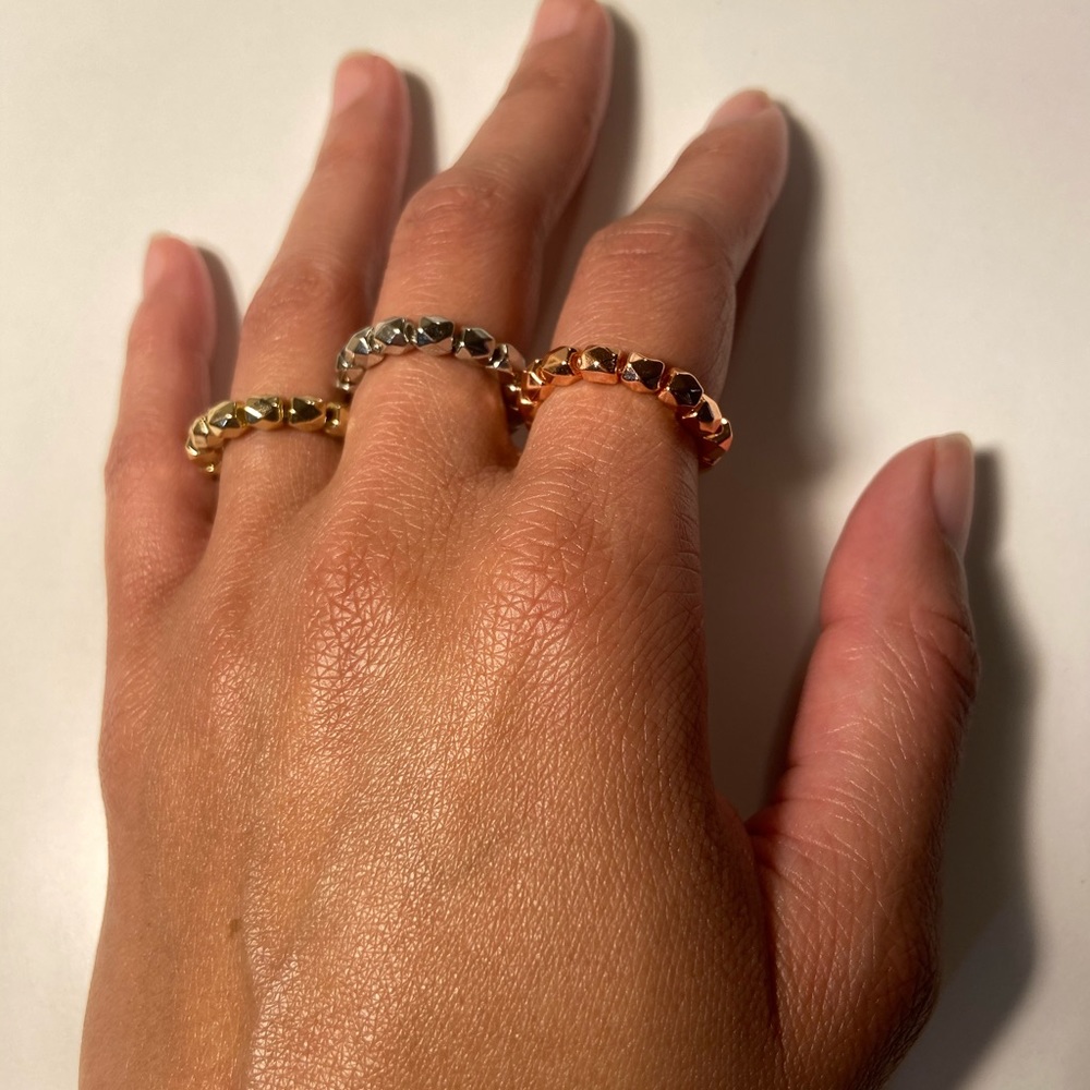 Handmade Rondelle Bead Beaded Ring Set - Picture 4 of 7